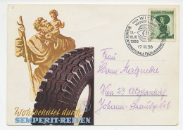 Illustrated Card Austria 1956 St. Christopher - Semperit Tires - Sonstige & Ohne Zuordnung