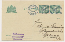 Briefkaart G. 80 A I / Bijfrankering Rotterdam - Duitsland 1915 - Entiers Postaux