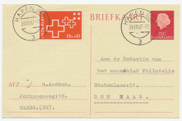 Briefkaart G. 338 / Bijfrankering - Haren 1967 - Interi Postali