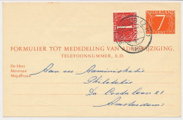Verhuiskaart G. 30 Rijnsburg - Amsterdam 1965 - Entiers Postaux