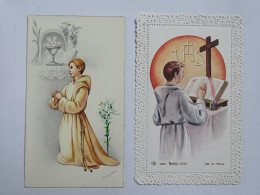 2 Images Religieuses, Eglise De Menetou-Ratel (Cher) Communion 1965 VELLUET (Patrick, Didier) - Santini