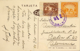 1939 EL SALVADOR , T.P. CIRCULADA  A BERLÍN . SAN SALVADOR - MERCADO CENTRAL , YV. 513 , 532 , MUELLE , GANADO - El Salvador