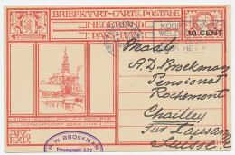 Briefkaart G. 214 E Amsterdam - Chailley Zwitserland 1928 - Postal Stationery