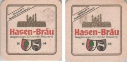 5002122 Bierdeckel Quadratisch - Hasen - Augsburgs Führende Brauerei - Beer Mats