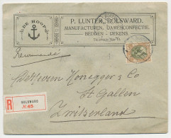 Em. Bontkraag Aangetekend Bolsward - Zwitserland 1917 - Non Classés
