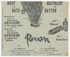Postal Cheque Cover Belgium 1935 Rat Poison - Pesticide - Police - Traffic Controller - Other & Unclassified