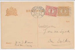 Briefkaart G. 88 A I / Bijfrankering Rotterdam - Den Dolder 1919 - Interi Postali
