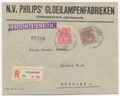 Em. Bontkraag Aangetekend Eindhoven - Duitsland 1922 - Unclassified