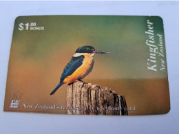 NEW ZEALAND PREPAID  $ 1,00 BONUS / NEW ZEALAND KIWI  CARD / KING FISHER     / Fine Used    **16745** - New Zealand