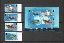 ASCENSION, 2021, FISH, BIRD, TURTLE 4v.+M/S,  MNH** - Fishes