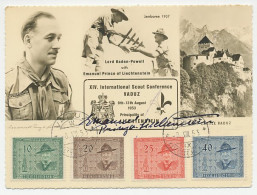 Maximum Card Liechtenstein 1953 Lord Baden Powell - International Scout Conference - Autograph Prince Emanuel  - Sonstige & Ohne Zuordnung