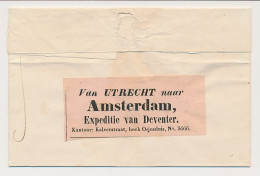 Utrecht - Amsterdam 1846 - Expeditie Van Deventer  - ...-1852 Vorläufer