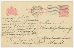 Briefkaart G. 105 A.krt. Den Haag - Utrecht 1921 - Postwaardestukken