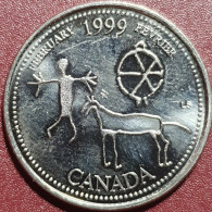 Canada 25 Cents, February 1999 - Carvings In Stone KM343 - Canada