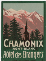 Chamonix - Hotel Des Etrangers - & Hotel, Label - Etiquettes D'hotels