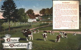 71861512 Westfalen Region Heimatbilder Bauernhaus Viehherde Kuehe Westfalenlied  - Melle