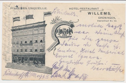 Firma Briefkaart Groningen 1909 - Hotel Restaurant Willems - Unclassified