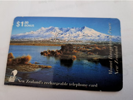 NEW ZEALAND PREPAID  $ 1,00 BONUS / NEW ZEALAND KIWI  CARD / MOUNT RUAPPEHN IN PEACE      / Fine Used    **16746** - Nuova Zelanda