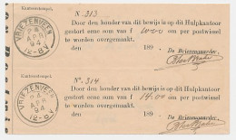 Kleinrondstempel Vriezenveen 1894 - Bewijs Postwissel - Unclassified