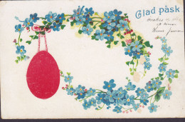 Sweden UPU PPC Glad Påsk. Easter Egg On Flower Branch BRÅLANDA 1907 Simple Backside (2 Scans) - Pâques