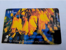NEW ZEALAND PREPAID  $ 1,00 BONUS / NEW ZEALAND KIWI  CARD / KOUHAI FLOWERS       / Fine Used    **16747** - New Zealand