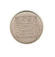 314/ FRANCE : 20 Francs Turin 1933 (argent) - 20 Francs