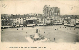 60 - Beauvais - La Place De L'hôtel De Ville - Oblitération Ronde De 1929 - CPA - Voir Scans Recto-Verso - Beauvais