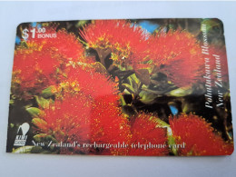 NEW ZEALAND PREPAID  $ 1,00 BONUS / NEW ZEALAND KIWI  CARD / POHUTUKANA BLOSSOM        / Fine Used    **16748** - New Zealand