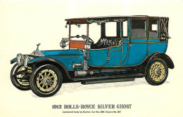 Automobiles - 1912 Rolls-royce Silver Ghost - Illustration - Reproduced From An Original Fine Art Lithograph By Prescott - Voitures De Tourisme