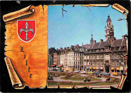 59 - Lille - La Grand Place - Automobiles - Blasons - Flamme Postale - CPM - Voir Scans Recto-Verso - Lille