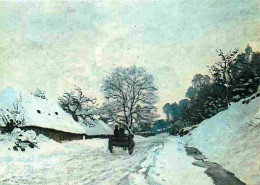 Art - Peinture - Claude Monet - The Cart - Road Under Snow - Honfleur - CPM - Voir Scans Recto-Verso - Paintings