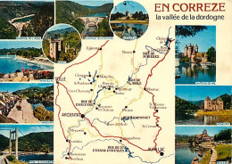 19 - Corrèze - Vallée De La Dordogne - Multivues - Carte Géographique - CPM - Voir Scans Recto-Verso - Other & Unclassified