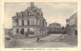 Carte POSTALE Ancienne De  BOURGOGNE - Mairie & Eglise - Autres & Non Classés