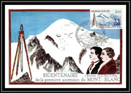 48829 N°2422 Ascencion Du Mont Blanc Alpes Balmat Paccard 1986 France Carte Maximum (card) Fdc édition CEF - 1980-1989