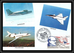 48841 N°2502 Marcel Dassault Avion (plane) Aviation Militaire 1988 France Carte Maximum (card) Fdc édition Farcigny - Avions