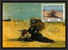 48837 N°2474 Femme à L'ombrelle D'Eugène Boudin Tableau Painting 1987 France Carte Maximum (card) Fdc édition - 1980-1989