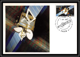 48782 N°2333 Satellite TELECOM 1 Espace (space) Probe 1984 France Carte Maximum (card) Fdc édition CEF  - Europa