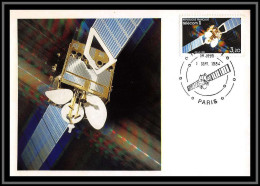 48782 N°2333 Satellite TELECOM 1 Espace (space) Probe 1984 France Carte Maximum (card) Fdc édition CEF  - 1980-1989