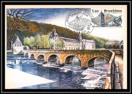 48726 N°2253 Brantome En Périgord Chateau (castle) Pont Bridge1983 France Carte Maximum (card) Fdc édition CEF  - 1980-1989