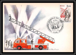 48716 N°2233 Sapeurs Pompiers 1982 Firefighter 1982 France Carte Maximum (card) Fdc édition CEF  - 1980-1989