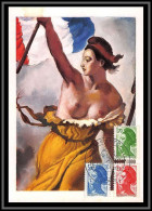 48705c N°2219/2221 Liberté De Delacroix 1982 France Carte Maximum (card) Fdc édition CEF  - 1980-1989