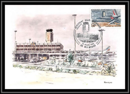 48694 N°2203 Aéroport Bale Mulhouse Aviation 1982 France Carte Maximum (card) Fdc édition CEF  - 1980-1989