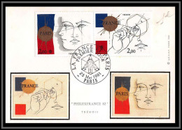 48683 N°2141 2142 Philexfrance 82 Trémois Tableau Dessin Draw Tableau (Painting) 1981 France Carte Maximum Fdc édition - 1980-1989