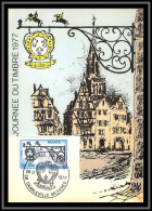 48652 N°1927 Jounée Du Timbre 1977 Enseigne Marckolsheim Charleville 1977 France Carte Maximum (card) Fdc édition CEF  - Journée Du Timbre