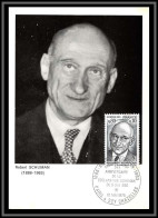 48637 N°1826 Robert Schuman Homme D'Etat 1975 France Carte Maximum (card) Fdc édition Steff  - 1970-1979