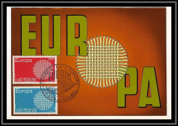 48538 N°1637/1638 Europa Strasbourg 1970 France Carte Maximum (card) Fdc édition CEF  - 1970-1979