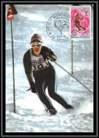 48450 N°1547 Ski Jeux Olympiques Olympic Games Grenoble 1968 France Carte Maximum (card) Fdc édition Parison  - 1960-1969