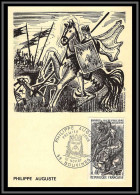 48435 N°1538 Philippe II Auguste (roi King) 1967 France Carte Maximum (card) Fdc édition - 1960-1969