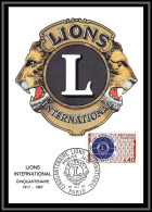 48429 N°1534 Lions Club International 1967 1967 France Carte Maximum (card) Fdc édition Parison  - 1960-1969