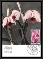 48420 N°1528 Floralies D'Orléan Orchidées Fleurs Flowers 1967 France Carte Maximum (card) Fdc édition Parison  - 1960-1969